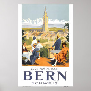 1930s Berne Switerland Vintage Style Swiss Travel Poster
