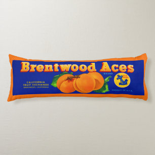 1930s Brentwood Aces apricots crate label Body Cushion