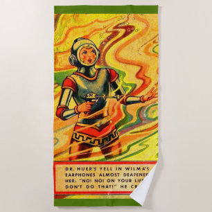 1930s Buck Rogers comic Wilma Deering Beach Towel