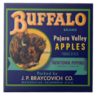 1930s Buffalo Brand Apples crate label print Ceramic Tile