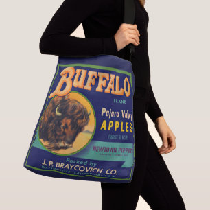 1930s Buffalo Brand Apples crate label print Crossbody Bag