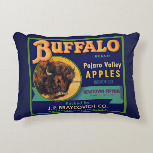 1930s Buffalo Brand Apples crate label print Decorative Cushion