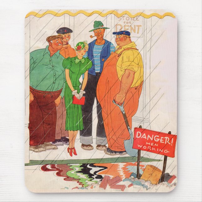 1930s burly men and pretty lady mouse pad (Front)