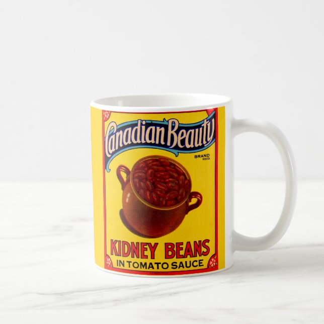 1930s Canadian Beauty kidney beans label Coffee Mug (Right)