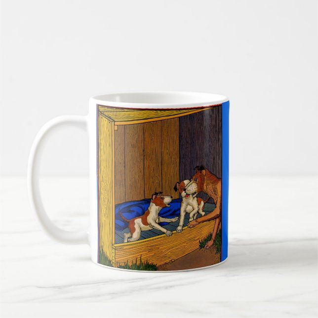 1930s children's book art puppies and Mama Coffee Mug (Left)