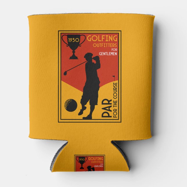 1930's Classic Golf Art Print Can Cooler (Front)