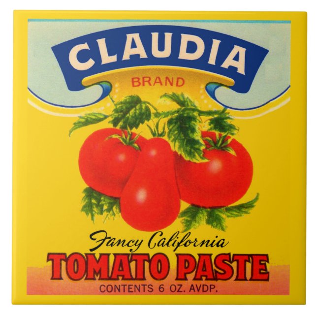1930s Claudia tomato paste label Ceramic Tile (Front)