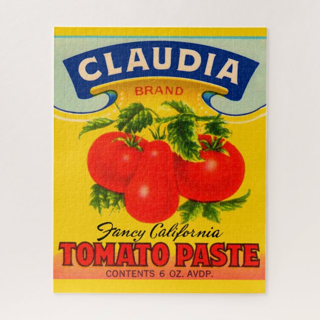 1930s Claudia tomato paste label Jigsaw Puzzle (Vertical)