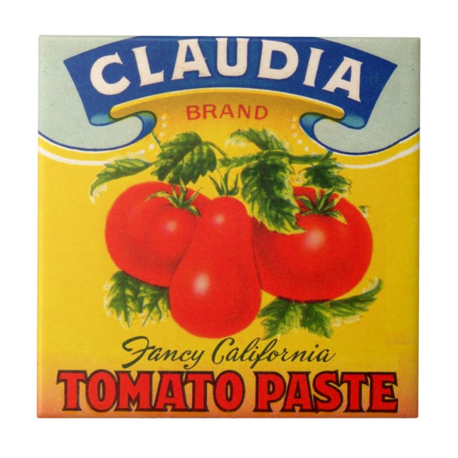 1930s Claudia tomato paste label Tile (Front)