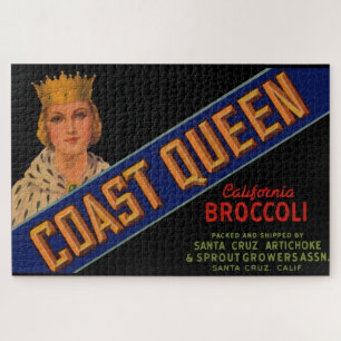 1930s Coast Queen broccoli crate label Jigsaw Puzzle