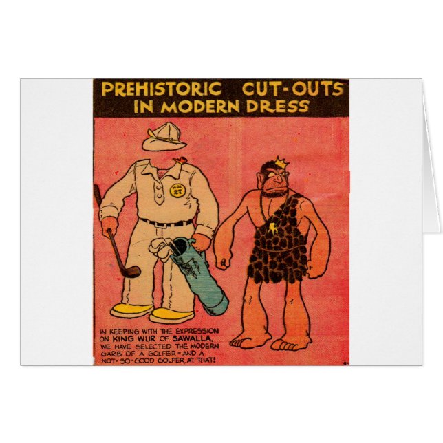1930s comic strip caveman paper doll King Wur (Front Horizontal)