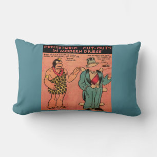1930s comics cave man paper doll King Guzzle Lumbar Cushion