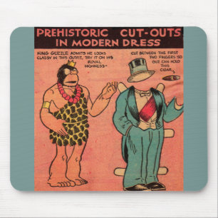 1930s comics cave man paper doll King Guzzle Mouse Pad
