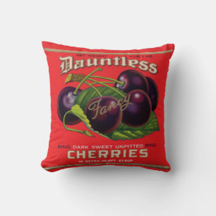 1930s Dauntless Cherries in Heavy Syrup can label Cushion
