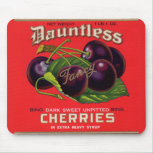 1930s Dauntless Cherries in Heavy Syrup can label Mouse Pad