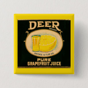 1930s Deer Brand Grapefruit Juice label 15 Cm Square Badge