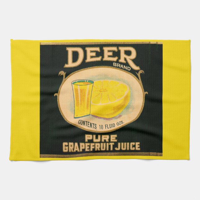 1930s Deer Brand Grapefruit Juice label Tea Towel (Horizontal)