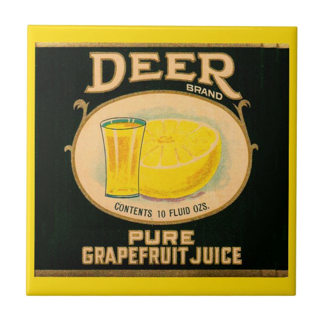 1930s Deer Brand Grapefruit Juice label Tile (Front)