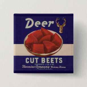 1930s Deer Cut Beets can label 15 Cm Square Badge