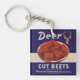 1930s Deer Cut Beets can label Key Ring