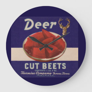 1930s Deer Cut Beets can label Large Clock