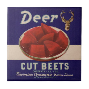 1930s Deer Cut Beets can label Tile