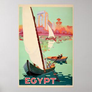 1930s “Egypt” River Nile Vintage Style Travel Poster