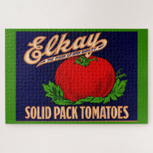  1930s Elkay Solid Pack Tomatoes can label Jigsaw Puzzle