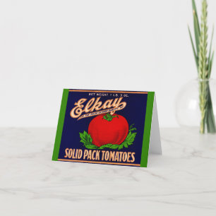1930s Elkay Solid Pack Tomatoes can label Note Card