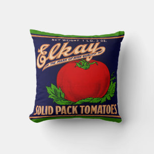 1930s Elkay Solid Pack Tomatoes can label print Cushion
