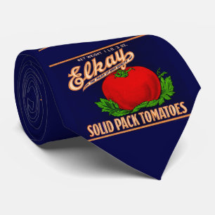 1930s Elkay Solid Pack Tomatoes can label print Tie