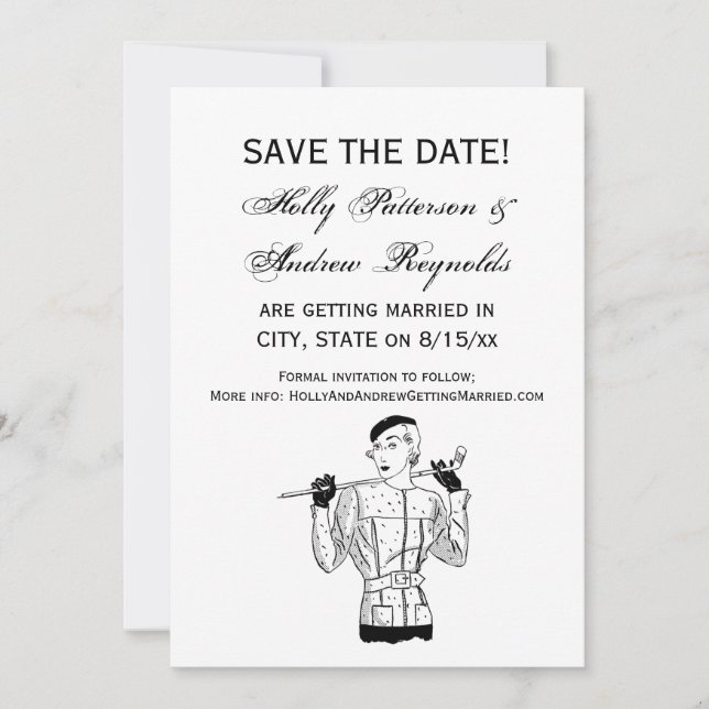 1930s Fashionable Lady Golfer with Golf Club Invitation (Front)