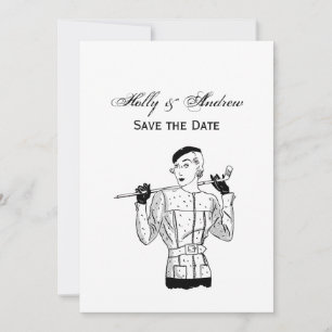 1930s Fashionable Lady Golfer with Golf Club Invitation
