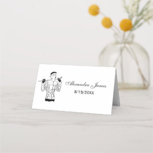 1930s Fashionable Lady Golfer with Golf Club Place Card