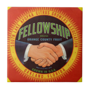 1930s Fellowship Orange County Citrus label Tile