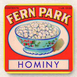1930s Fern Park hominy grits label Coaster