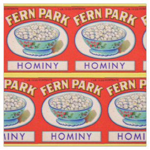 1930s Fern Park hominy grits label print Fabric