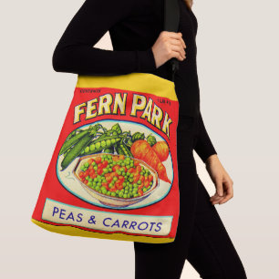 1930s Fern Park peas and carrots label Crossbody Bag