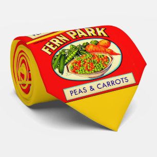 1930s Fern Park peas and carrots label Tie