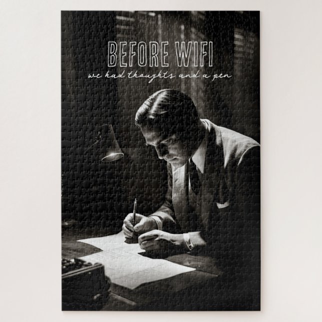 1930s Film-Noir - Before WiFi - Thoughts And Pen Jigsaw Puzzle (Vertical)