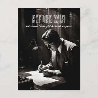 1930s Film-Noir - Before WiFi - Thoughts And Pen Postcard