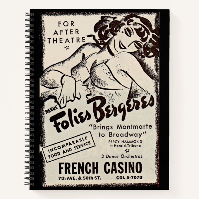 1930s Folies Bergere ad Notebook (Front)