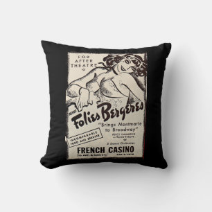 1930s Folies Bergere ad print Cushion