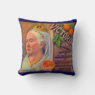 1930s fruit crate label Victoria brand oranges Cushion