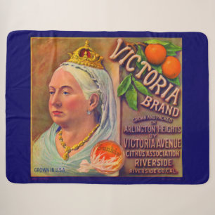 1930s fruit crate label Victoria brand oranges Sherpa Blanket