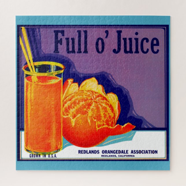 1930s Full o’ Juice orange crate label Jigsaw Puzzle (Vertical)