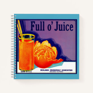 1930s Full o’ Juice orange crate label Notebook