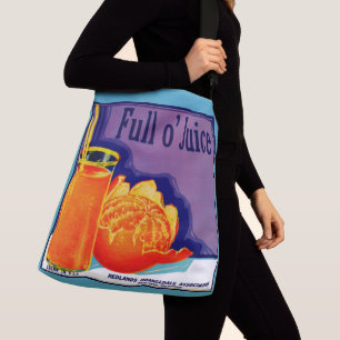 1930s Full o’ Juice orange crate label print Crossbody Bag