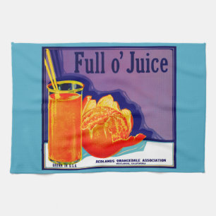 1930s Full o’ Juice orange crate label print Tea Towel