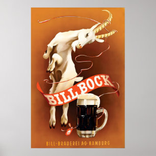 1930s German Beer Poster Billbock Beer, Hamburg
